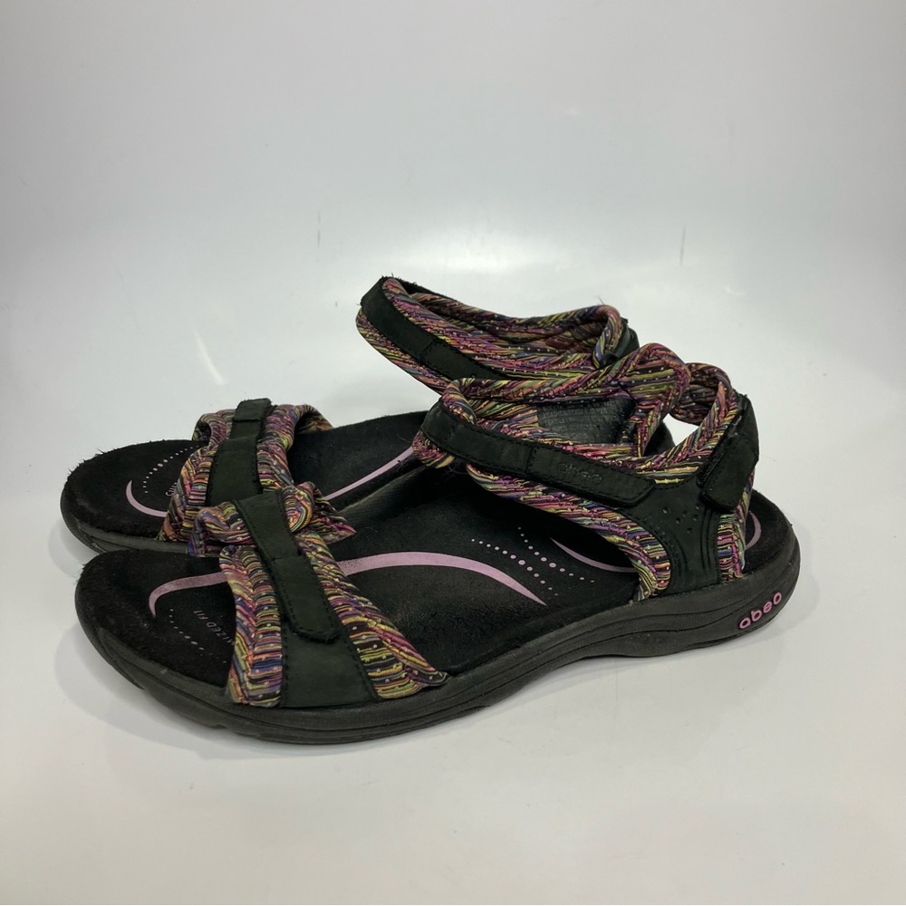 Abeo Goleta sandals adjustable‎ women’s size 8.5 black multicolor casual walking